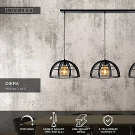Piekarama lampa DIKRA Ø40 cm 3xE27 60W melna (Lucide)