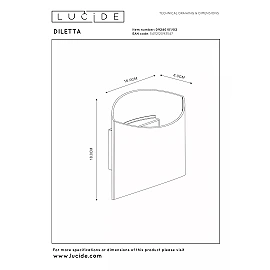 DILETTA sienas lampa 1 x 40 W G9 matēta zelta / misiņa (Lucide)