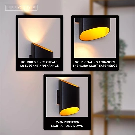 DILETTA sienas lampa 1 x 40 W G9 melna (Lucide)