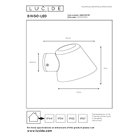 DINGO-LED outdoor wall light LED GU10 1x5W anthracite (Lucide)