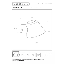 DINGO-LED outdoor wall light 1 x 5 W GU10 3000K white (Lucide)