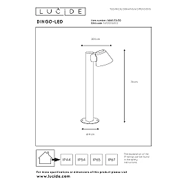 DINGO-LED bollard light 1x5W GU10 anthracite (Lucide)