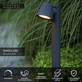 DINGO-LED bollard light 1x5W GU10 anthracite (Lucide)