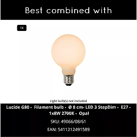 Galda lampa DOREDOS Ø20 cm 1xE27 25W rozā (Lucide)