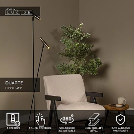 DUARTE stāvlampa 2 x 4 W G9 pelēka metāla (Lucide)