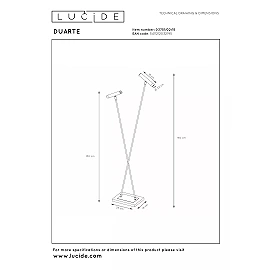 DUARTE stāvlampa 2 x 4 W G9 pelēka metāla (Lucide)