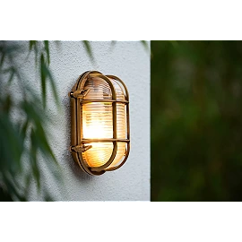 DUDLEY outdoor wall light 1xE27 matt gold / brass (Lucide)