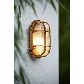 DUDLEY outdoor wall light 1xE27 matt gold / brass (Lucide)