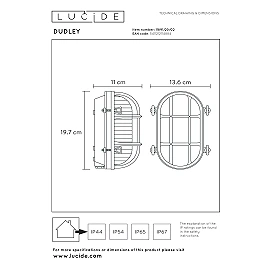 DUDLEY outdoor wall light 1xE27 matt gold / brass (Lucide)