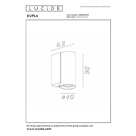 DUPLA Wall spotlight 6.2 cm x 4 cm x 6 cm GU10 (MR11) 1x3.8W Coffee (Lucide)