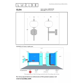 ELDA Wall light Bathroom 1x33W G9 IP44 Matt Gold / Brass (Lucide)