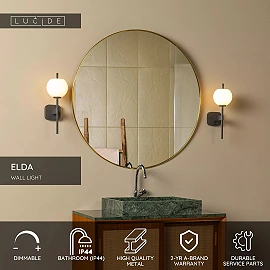 ELDA Wall light Bathroom 1x33W G9 IP44 Black (Lucide)