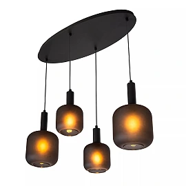 ELOISE Pendant light 4x40W E27 black (Lucide)