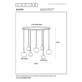 ELOISE Pendant light 7x40W E27 black (Lucide)