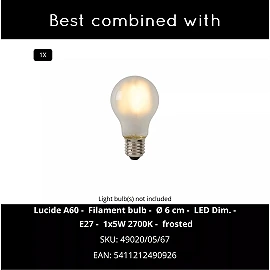 ELYSEE galda lampa Ø30 cm E27 opāla (Lucide)