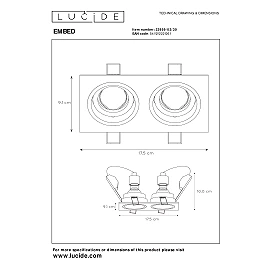 EMBED recessed spotlight 2xGU10 Black (Lucide)