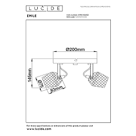 EMILE ceiling spotlight Ø20 cm 2xGU10 matt gold / brass (Lucide)
