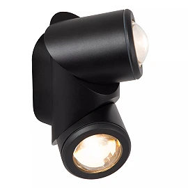 ERIN Wall spotlight Indoor/Outdoor 2x5W Integrated LED IP65 Black (Lucide)