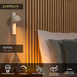 ESFERA wall light LED dimmable 9W 2700K white (Lucide)