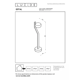 ESTAL outdoor bollard light LED 9W 2700K IP54 rust brown (Lucide)