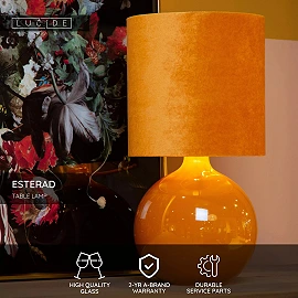 ESTERAD Table lamp Ø24 cm 1xE14 ocher yellow (Lucide)