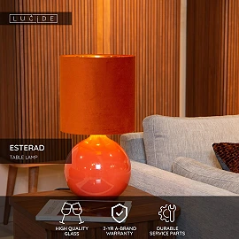 ESTERAD Table lamp Ø24 cm 1xE14 orange (Lucide)