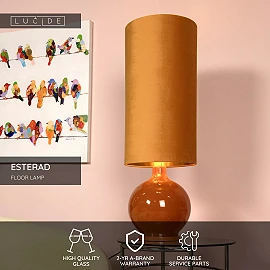 ESTERAD Floor lamp Ø34 cm 1xE27 ocher yellow (Lucide)
