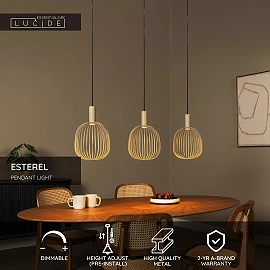 ESTEREL pendant light 3xGU10 MR11 Taupe (Lucide)