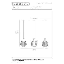 ESTEREL pendant light 3xGU10 MR11 Taupe (Lucide)