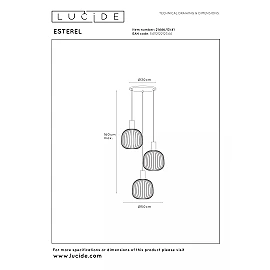 ESTEREL pendant light 3xGU10 MR11 Taupe (Lucide)