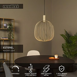 ESTEREL pendant light Ø 40 cm 1xGU10 Taupe (Lucide)