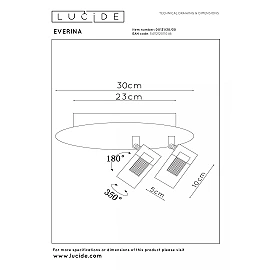 EVERINA Griestu lampa Ø30 cm 2x5W + 1x10W LED CCT 2200K/6500K melna (Lucide)