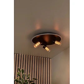EVERINA Griestu lampa Ø40 cm 3x5W LED CCT 2200K/6500K melna (Lucide)