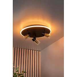 EVERINA Griestu lampa Ø40 cm 3x5W LED CCT 2200K/6500K melna (Lucide)