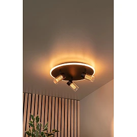 EVERINA Griestu lampa Ø40 cm 3x5W LED CCT 2200K/6500K melna (Lucide)