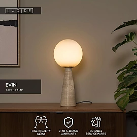 EVIN Galda lampa 1x25W E27 opāla stikla (Lucide)