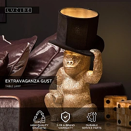 EXTRAVAGANZA GUST table lamp Ø22 cm 1 x 40 W E14 black (Lucide)