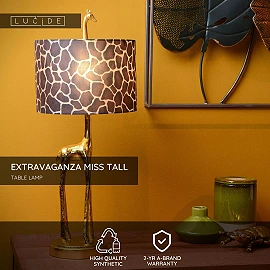 EXTRAVAGANZA MISS TALL table lamp Ø25 cm 1 x 60 W E27 matt gold / brass (Lucide)