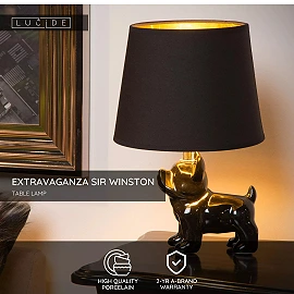 EXTRAVAGANZA SIR WINSTON table lamp 1xE14 25 W black (Lucide)