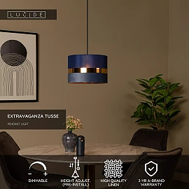 EXTRAVAGANZA TUSSE pendant light Ø30 E27 blue (Lucide)