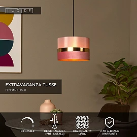 EXTRAVAGANZA TUSSE pendant light E27 pink (Lucide)