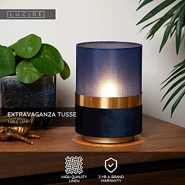 EXTRAVAGANZA TUSSE table lamp E14 blue (Lucide)