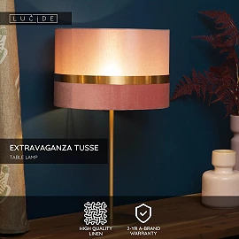 EXTRAVAGANZA TUSSE table lamp Ø30 cm 1 x 40 W E14 pink (Lucide)
