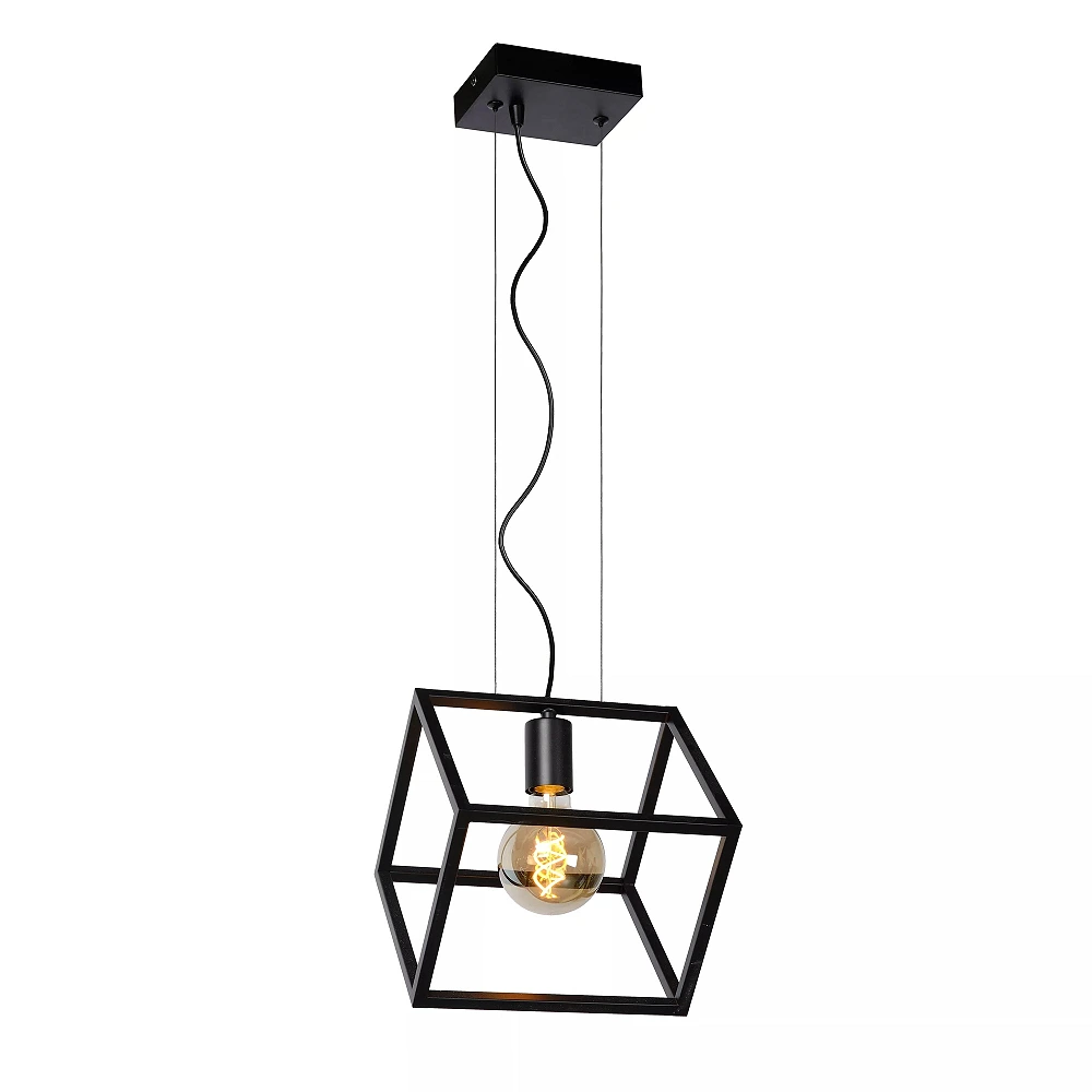 FABIAN Pendant light 1x40W E27 Black (Lucide)