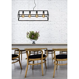 FABIAN Pendant light 4x40W E27 Black (Lucide)