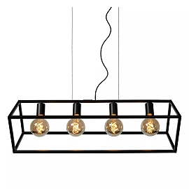 FABIAN Pendant light 4x40W E27 Black (Lucide)