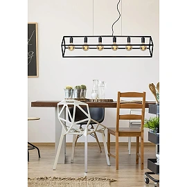 FABIAN Pendant light 6x40W E27 Black (Lucide)