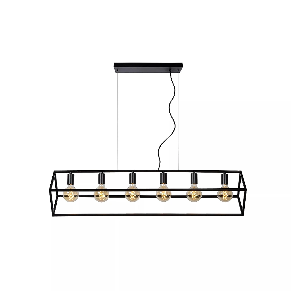 FABIAN Pendant light 6x40W E27 Black (Lucide)