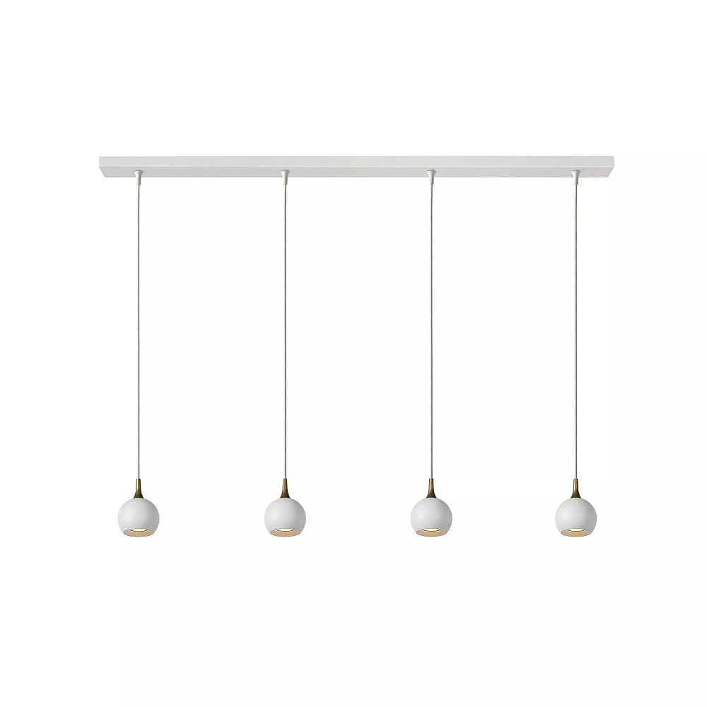 FAVORI piekaramā lampa 4xGU10 balta/matēta misiņa (Lucide)