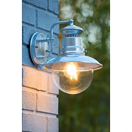 FIGO Wall light Outdoor 1x60W E27 IP44 Zinc (Lucide)